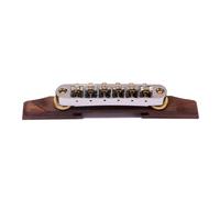 Angoily Puente de Guitarra Archtop B-23 de Madera con Sillas de Montar Ajustables y Ruedas Doradas, Accesorio para Guitarra Acústica y Jazz