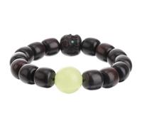 Angoily Pulsera de Cuentas de Ébano Natural 1,2 Cm Unisex Cuenta Budista Luminosa, Joyería de Madera para Meditación y Espiritualidad, Accesorio Ligero para Mujer y Hombre
