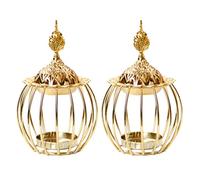Angoily Quemador de Incienso Diseño Tallado Metálico Dorado Estilo Árabe Adorno de Escritorio Elegante 2 Piezas para Sauna y Cocina