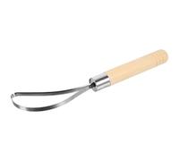 Angoily Rallador de Coco de Acero Inoxidable Mango de Madera Ergonómico, Herramienta para Extraer Pulpa de Coco Fácil de Limpiar y Diseño Único para Cocina
