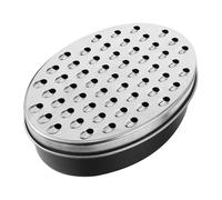 Angoily Rallador de Queso Multifuncional Placa Grande de Acero Inoxidable Caja Oval Negra Cortadora Práctica para Verduras y Jengibre Utensilio de Cocina Versátil y Fácil Limpieza