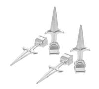 Angoily Remates de Valla Exterior en Hierro, 4 Piezas Plateadas, Puntas para Postes de Puertas, Adecuados para Jardines y Espacios Públicos