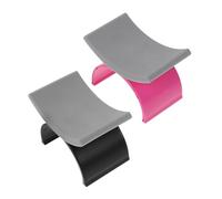 Angoily Reposabrazos para Manicura U Forma 2 Piezas Silicona Desmontable Lavable Soporte Portátil para Uñas Accesorios Salón Rosa Negro