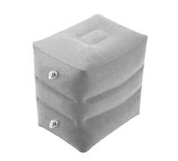 Angoily Reposapiés Inflable de Viaje Gris, Cojín Ajustable y Plegable para Avión y Tren, Accesorio Cómodo Resistente al Desgaste Adecuado para Camping y Descanso en Exteriores