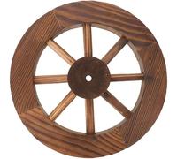 Angoily Rueda Decorativa de Madera Vintage de 25 CM de Diámetro Arte de Pared Rústico para Sala Estudio y Jardín Adorno Colgante de Carreta de Madera para Decoración del Hogar