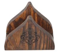 Angoily Servilletero de Mesa de Madera Maciza Negra Soporte Rústico para Servilletas Estándar Organizador Decorativo para Comedor Cocina Cafetería y Restaurante