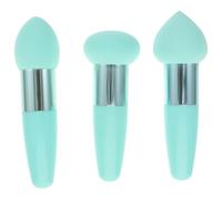 Angoily Set de 3 Esponjas de Maquillaje Verdes de Látex y Pp para Aplicación de Base, Evitan el Desperdicio de Cosméticos y Crean un Maquillaje Atractivo