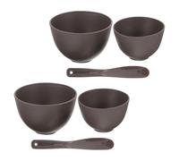 Angoily Set de 6 Piezas para Mascarillas Faciales con Bol de Silicona Negro Tamaño Grande y Mediano y Espátulas Kit para Mezclar y Aplicar Mascarillas Caseras Fácil Limpieza y Uso