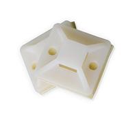 Angoily Soporte Adhesivo Para Bridas De Cables 25x25 Mm, Base De Nylon Autoadhesiva, Blanco, Para Gestión De Cables Hogar y Oficina, Compatible Bridas De Nailon