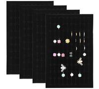 Angoily Soporte Joyero Terciopelo Negro, 4 Piezas Organizador De Joyas, Bandeja De Terciopelo Negro Para Joyas, Soporte De CosméTicos Para Pendientes, Collares, Colgantes, Pulseras, Anillos