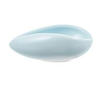 Angoily Soporte para Cucharas de Cerámica Azul, Reposacucharas Pequeño y Delicado para Cocina, Plato Multiusos para Café y Aperitivos, Accesorio Compacto para Barra y Comedor