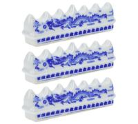 Angoily Soporte para Pinceles de Cerámica Azul y Blanca, Reposapinceles de Caligrafía China 3 Piezas para Escritorio Artístico, Portalápices Multifuncional para Pintura y Escritura