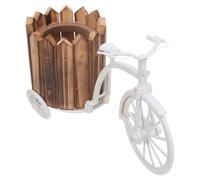 Angoily Soporte para Plantas Triciclo Vintage con Ruedas, Maceta Decorativa | Metal, Plástico y Madera, Estilo Rústico Retro, para Flores Pequeñas y Macetas, Uso Interior y Exterior