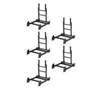 Angoily Soportes Ajustables para Platos de Plástico Negro 6-10 Pulgadas, Juego de 5 Piezas, Expositor Multiusos para Exhibición y Almacenamiento en Cocina y Comedor