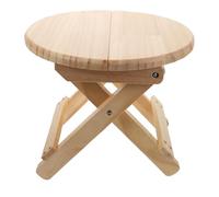 Angoily Taburete de Madera Redondo Antideslizante Plegable, Multiusos y Resistente para Uso Doméstico, Diseño Sencillo y Compacto Beige Adecuado Hogar