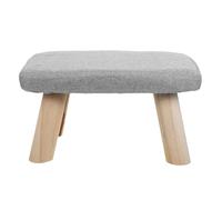 Angoily Taburete Reposapiés de Madera Maciza Color Gris Claro 35x25x20 Cm, Antideslizante, Pequeño Banco Ergonómico para Oficina, Sala de Estar y Yoga, Accesorio Versátil para Descanso
