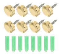 Angoily Tapas Decorativas de Tornillos para Espejos de Latón Puro 16 MM Color Dorado 8 Piezas para Hardware de Publicidad y Fijación en Muebles de Madera y Vidrio