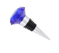 Angoily Tapón de Vino con Diseño de Cristal y Silicona Cierre Hermético Metálico para Mantener Frescura Accesorio Elegante para Fiestas y Banquetes Color Azul