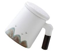 Angoily Taza de Cerámica con Infusor y Tapa Taza con Colador para Té Tamaño Compacto Adecuado para Hogar Oficina y Viaje para Infusiones sin Residuos