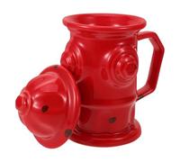Angoily Taza de Cerámica Creativa Forma de Boca de Incendios, Color Rojo, 350 Ml, Asa Ergonómica para Café, Leche y Jugo, Adecuado para Oficina y Uso Doméstico