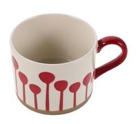 Angoily Taza de Cerámica Pintada a Mano Pequeña con Diseño de Globos en Color Rojo Apta para Microondas con Asa Resistente Adecuado para Café Té y Uso en Cocina o Oficina