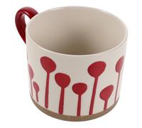 Angoily Taza de Cerámica Pintada a Mano Roja con Asa Taza Ancha para Café y Té para Cocina y Oficina Adecuado para Bebidas Calientes y Uso Diario