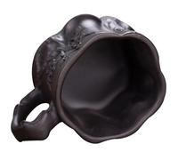 Angoily Taza de Té de Cerámica con Asa Antiescaldaduras Diseño Vintage Tamaño Mediano Color Marrón Estilo Retro Adecuado para Té Oolong y Puer en Hogar y Oficina