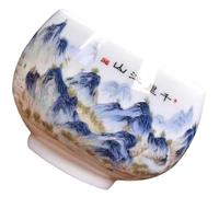 Angoily Taza de Té de Cerámica Pintada a Mano Diseño de Paisaje Chino Taza Grande para Degustación de Té Kung Fu Estilo Retro Vintage Adecuado Uso Diario