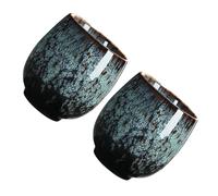 Angoily Tazas de Té de Cerámica Kung Fu 150 Ml Juego de 2 Piezas Color Azul para Beber Té Ideales para Reuniones Familiares y Uso Diario