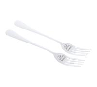 Angoily Tenedores de Acero Inoxidable para Aperitivos y Postres, 2 Piezas, Diseño para San Valentín Him Her, Mango Largo, Aptos para Cenas, Picnics y Restaurantes