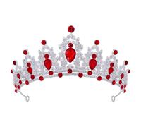 Angoily Tiara de Reina Barroca Roja de Aleación y Rhinestone para Quinceañeras y Prom, Brillo Único Que Realza la Elegancia en Eventos Obsequios