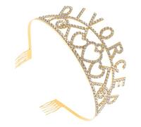 Angoily Tiara Gemas de Imitación y Peinetas para Mujeres Accesorio Ligero para Fiesta de Divorcio y Celebración de Soltería