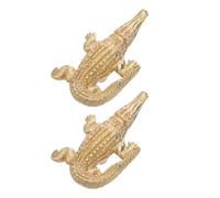 Angoily Tiradores de Latón para Armarios 2 Piezas Mini Cocodrilo Vintage, Manijas Metálicas Originales para Cajones y Puertas, Diseño Retro, Tamaño Pequeño, Uso en Cocina, Baño