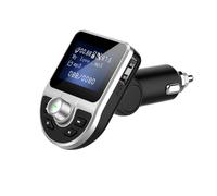 Angoily Transmisor FM para Coche con Cargador USB Reproductor y Pantalla LCD de Soporte para Funciones de y Adaptador de Radio y Estéreo