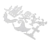 Angoily Troqueles de Corte de Carbono para Manualidades Diy, Plantilla Metálica para Halloween, Diseño Plateado para Decoración y Álbumes de Recortes, Accesorios de Scrapbooking