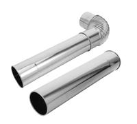 Angoily Tubo de Estufa de Camping de Acero Inoxidable Codo 90° | Extensión para Chimenea, Accesorio de Escape, Resistente a Corrosión y Óxido, Color Plata