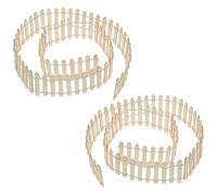 Angoily Valla de Estacas de Madera Miniatura 5X90 CM 2 Piezas Valla Decorativa para Jardín Manualidades DIY Accesorios para Micropaisajes y Casas de Muñecas Decoración Navideña y