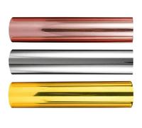 Angoily Vinilo Adhesivo Metálico Autoadhesivo para Manualidades, 3 Rollos 30x25 Cm en Colores Dorado, Plateado y Rosa, Vinilo Permanente para Tazas y Proyectos DIY