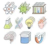 ANGOLIO Divertidas notas adhesivas de ciencia, regalo de regreso a clases, 30 blocs de notas, tubo de ensayo, corazón, bombilla, patrón de poción, esenciales, para profesores, estudiantes, regalos