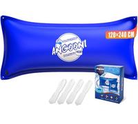 Angooni Cojín de piscina de invierno 120 x 240 cm, XXL, con doble costura | PVC de 0,4 mm y doble costura; válvula doble Boston, con ojales y cuerdas, protege la cubierta de la piscina en invierno