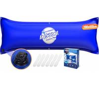 Angooni Cojín de piscina de invierno 200 × 450 cm XXL - Cojín de aire para | Para piscinas de 320 - 860 cm - Doble costura reforzada - Válvula Boston de doble inflación - Resistente al frío azul - Sin