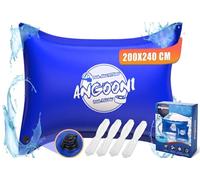 Angooni Cojín de piscina de invierno, 200 x 240 cm, XXL, con doble costura | Cojín de aire de piscina para cubierta de piscina con doble costura, doble válvula Boston y cuerdas para piscina segura