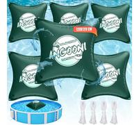 Angooni Cojín de piscina de invierno XXL, 6 unidades, 120 x 120 cm, cojín de aire para piscina con doble costura para cubrir la piscina, cojín para el invierno, con válvula de inflación doble Boston