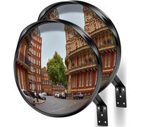 Angooni Espejo de Seguridad de 30 cm, Espejo de Tráfico de Visión Ajustable, Convex Mirror for Garage and Entryway, Asistente de Aparcamiento (Admite Interior y Exterior)