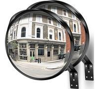 Angooni Espejo de Seguridad de 40 cm, Espejo de Tráfico de Visión Ajustable, Espejo Convexo para Garaje y Entrada de Vehículos, Asistente de Aparcamiento (Admite Interior y Exterior)