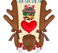 Angooni Set de Renos con Forma de Corazón Para el Coche, Decoración Rudolph Para el Coche, Decorazioni Natalizie Renna, Disfraz de Reno con Cola Para Coche, Camión, Furgoneta y SUV