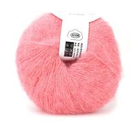 Angora Wool Yarn Soft Mohair Knitting Warm Durable Fiber Material For Scarves Shawls Sweaters Hats 12 Colors Light Yellow Violet Light Grey Peach Pink Rose Red Khaki Light Blue (32 carne en polvo)