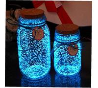 Angoter 1Bag Colorido Fluorescente Brillo Polvo Super Luminoso Partículas Arena Brillo Pigmento Que Brilla En La Oscuridad Del Hogar Fiesta Decoración Azul