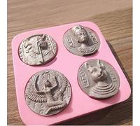 Angoter 4 Agujeros Esfinge De Egipto Faraón Pastel De Silicona del Molde De La Torta Herramientas De Decoración De Galletas De Chocolate Moldes Monedas Pasta De Azúcar del Molde Barking