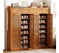 angroups Zapatero, Mueble Zapatero De Bambú, Gabinete De Almacenamiento De Zapatos Independiente, 118x32x127cm Armarios Zapateros Transpirable, para Entrada Sala De Estar Dormitorio